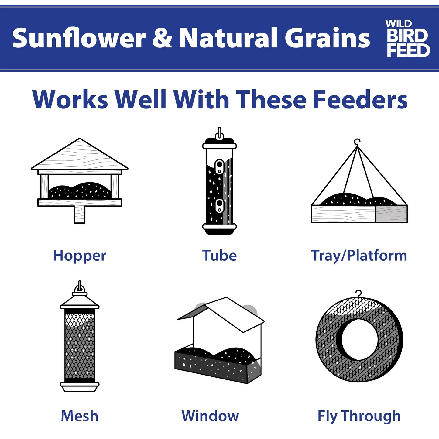 (5 Pack)  Sunflower & Natural Grains Wild Bird Feed, 5 Lb