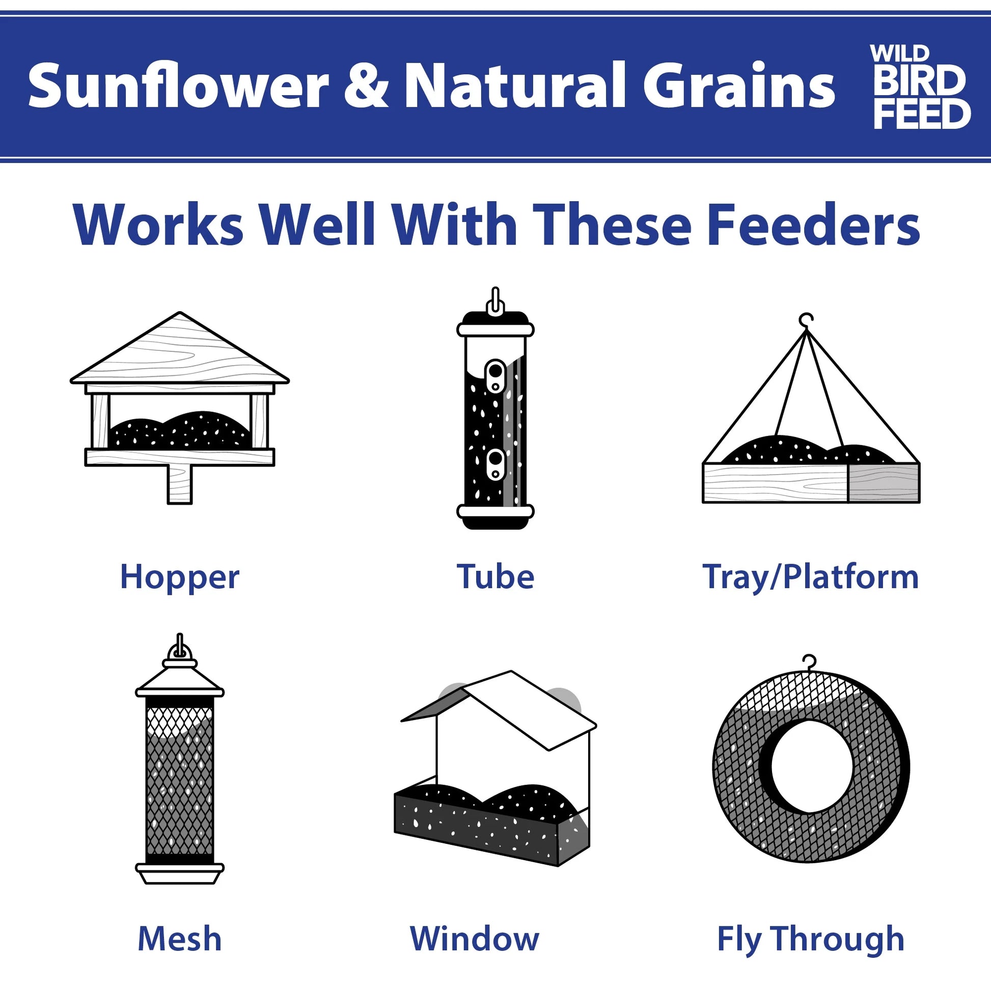 (5 Pack)  Sunflower & Natural Grains Wild Bird Feed, 5 Lb