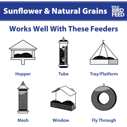 (5 Pack)  Sunflower & Natural Grains Wild Bird Feed, 5 Lb