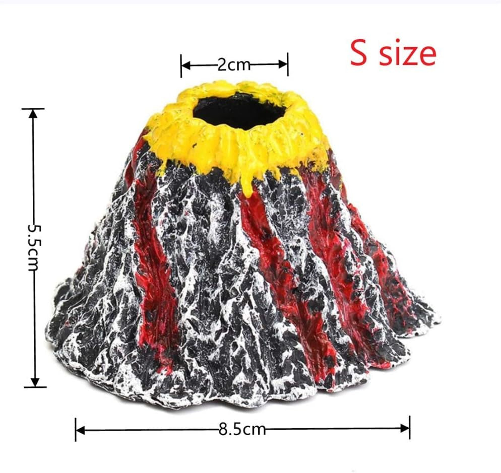 Pankero4C Aquarium Volcano with Air Bubble Stone, Realistic Fish Tank Volcano Ornaments for More Oxygen, Great Addition to Fish Tank Beta Aquarium