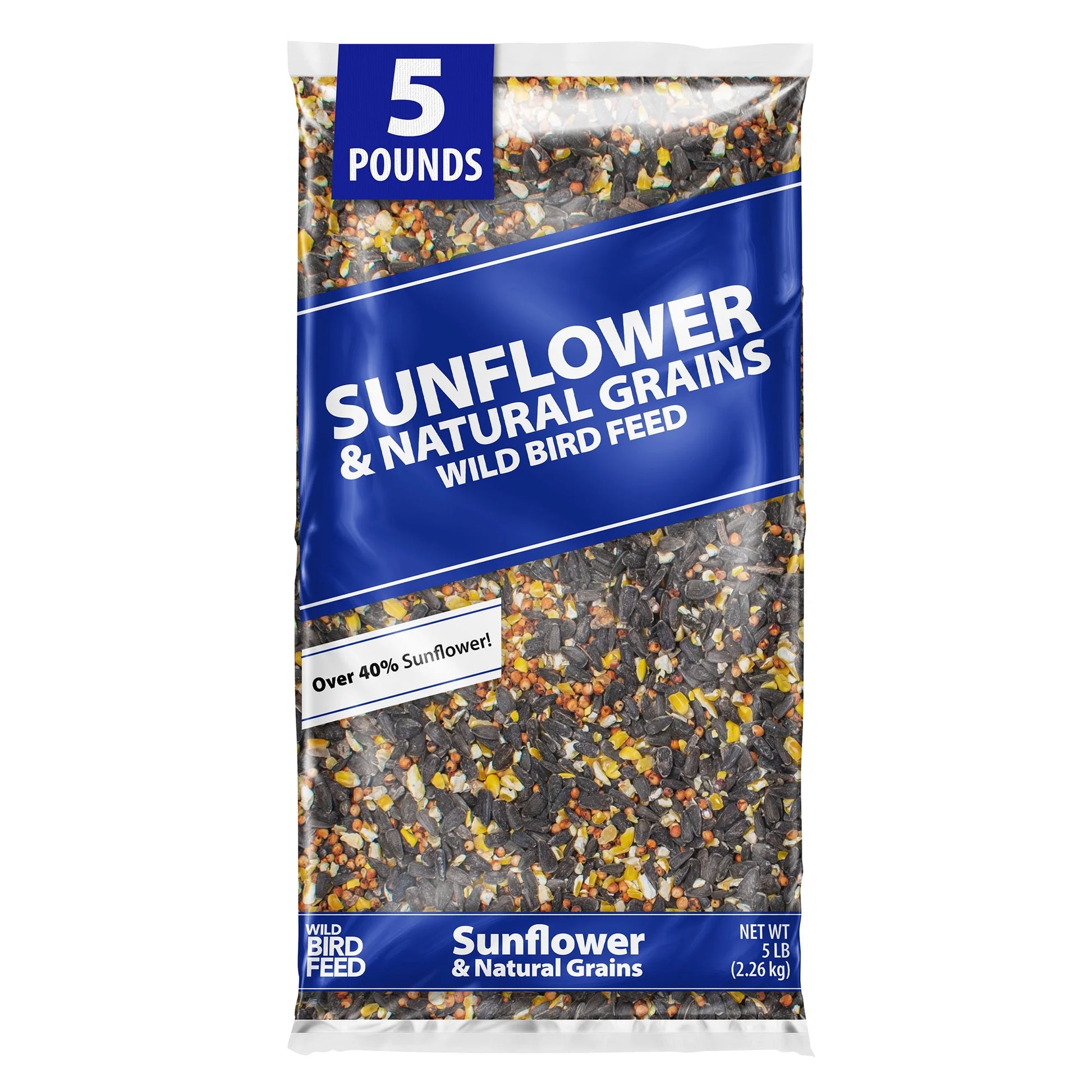 (5 Pack)  Sunflower & Natural Grains Wild Bird Feed, 5 Lb