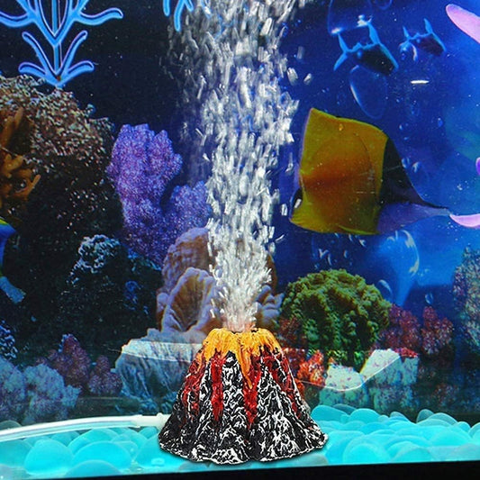Pankero4C Aquarium Volcano with Air Bubble Stone, Realistic Fish Tank Volcano Ornaments for More Oxygen, Great Addition to Fish Tank Beta Aquarium