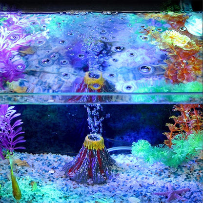 Pankero4C Aquarium Volcano with Air Bubble Stone, Realistic Fish Tank Volcano Ornaments for More Oxygen, Great Addition to Fish Tank Beta Aquarium