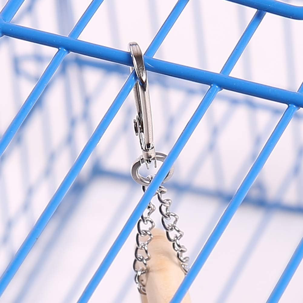 Safe Natural Wood Bird Cage Bite Toy with Bell, Hanging Pet Parrot Chew Play Toy for Sun Conures Monk Parakeets Cockatiels Lovebirds African Grey Cockatoo Amazon,Green-Cheeked Small Medium Budgies
