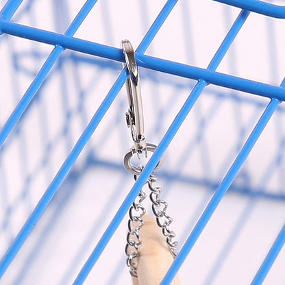 Safe Natural Wood Bird Cage Bite Toy with Bell, Hanging Pet Parrot Chew Play Toy for Sun Conures Monk Parakeets Cockatiels Lovebirds African Grey Cockatoo Amazon,Green-Cheeked Small Medium Budgies
